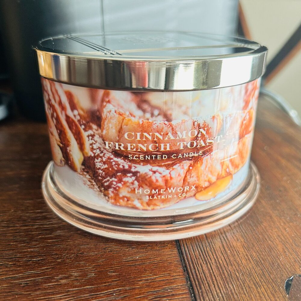 HomeWorx by Slatkin Cinnamon French Toast 4-Wick 18oz Candle NEW
